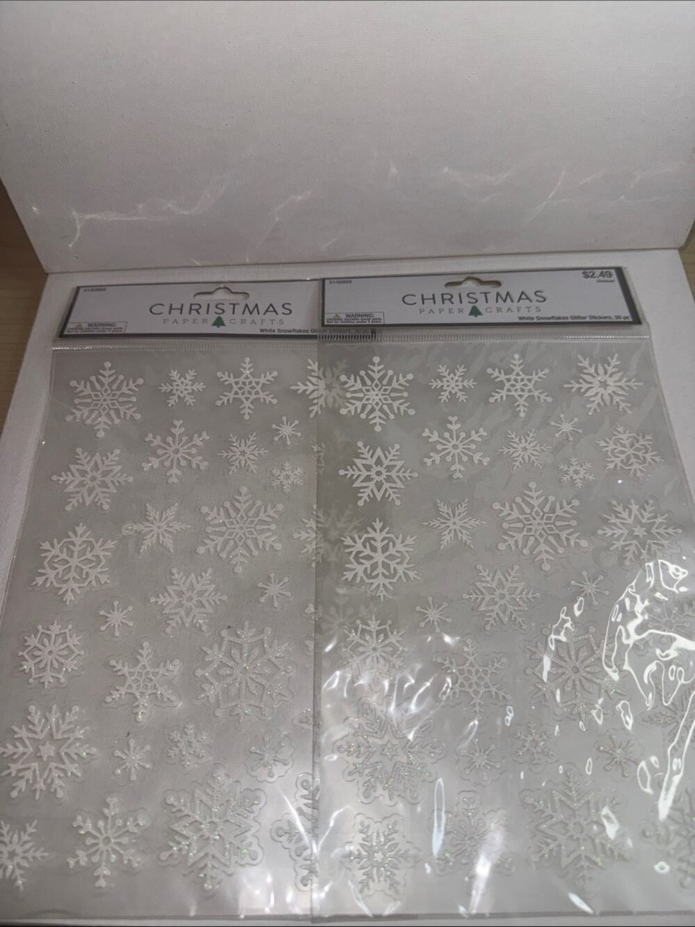Hobby Lobby White Snowflake Sticker Sheets